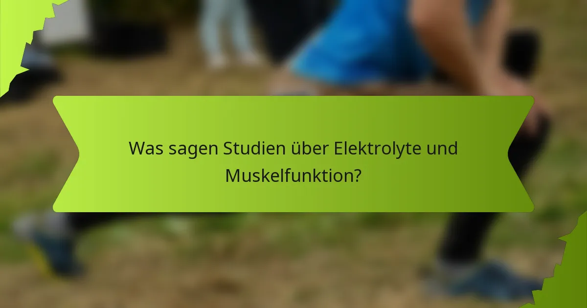 Was sagen Studien über Elektrolyte und Muskelfunktion?