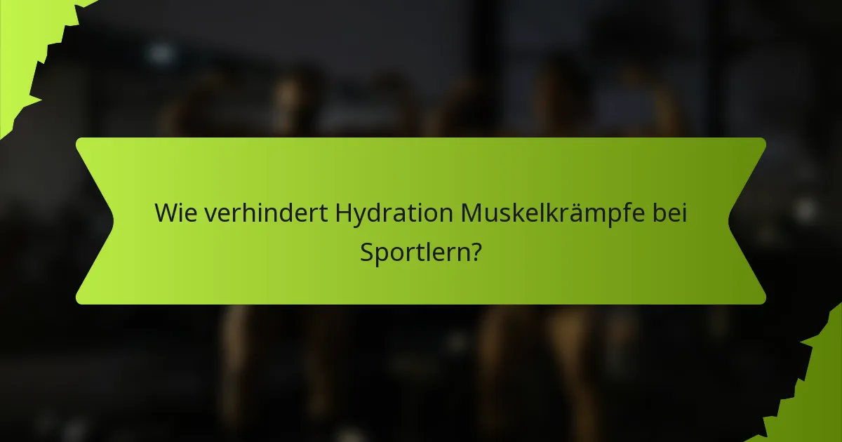 Wie verhindert Hydration Muskelkrämpfe bei Sportlern?